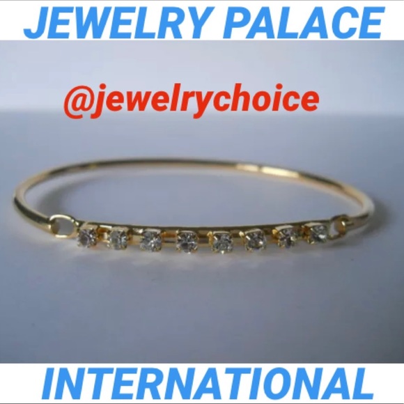 🆕14K Gold Filled Great Sparkling Crystal Bangle. - Picture 1 of 12